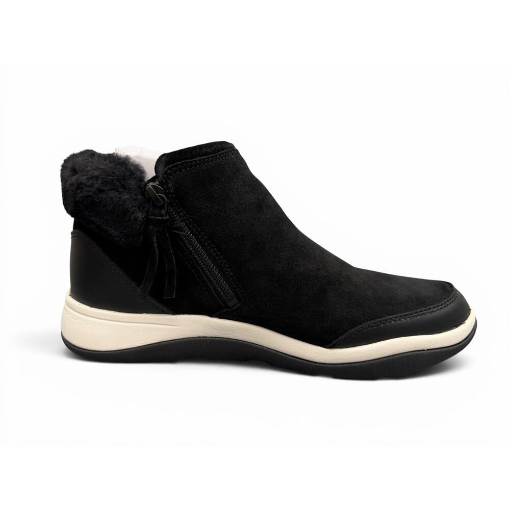 Vionic Norwood Black Suede Leather Faux Fur Zip Ankle Boots Women’s 8.5 - Picture 13 of 16